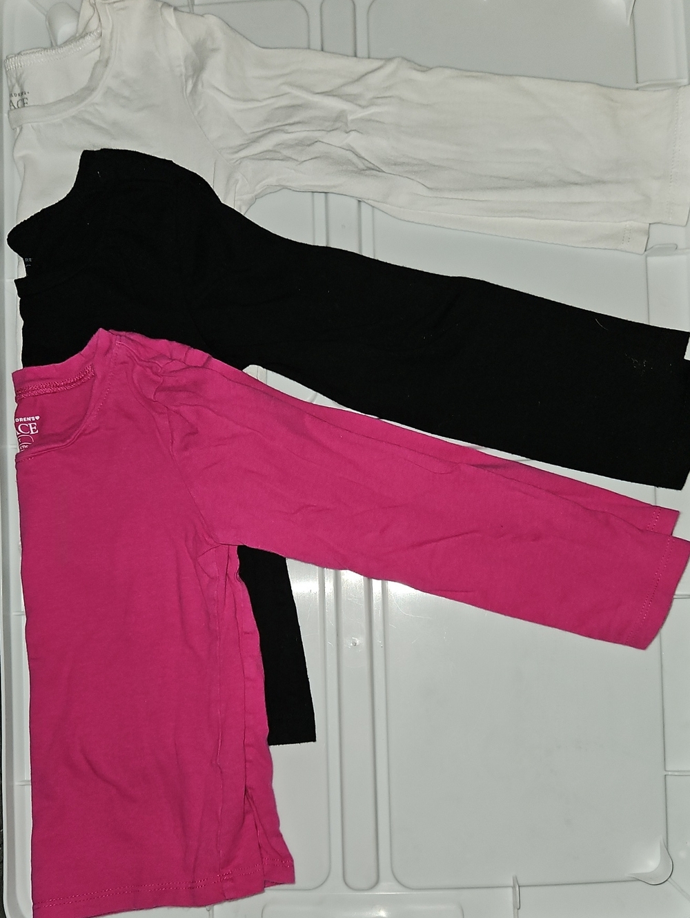 The Children's Place Long Sleeve Crewneck Tops in Pink, Black & White